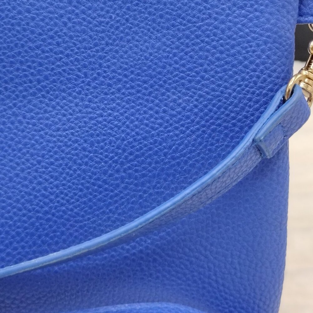 Birdie Balou 3-Zip Royal Blue Crossbody Bag | Faux Leather, Gold Hardware - Picture 10 of 10